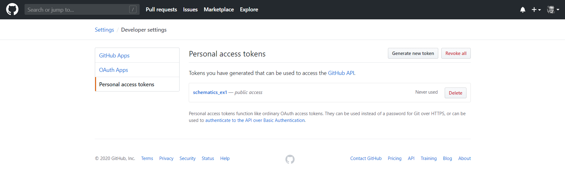 Github generate key. Github pages settings.