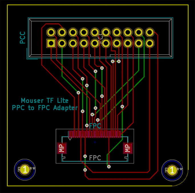 The custom camera adapter board used for image recognition