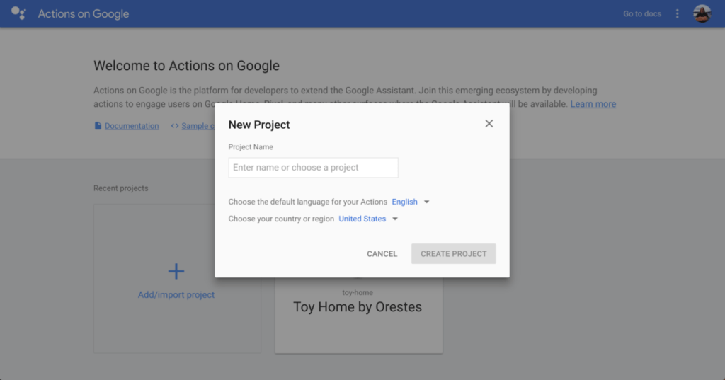 Setup Google Smart Home API actions