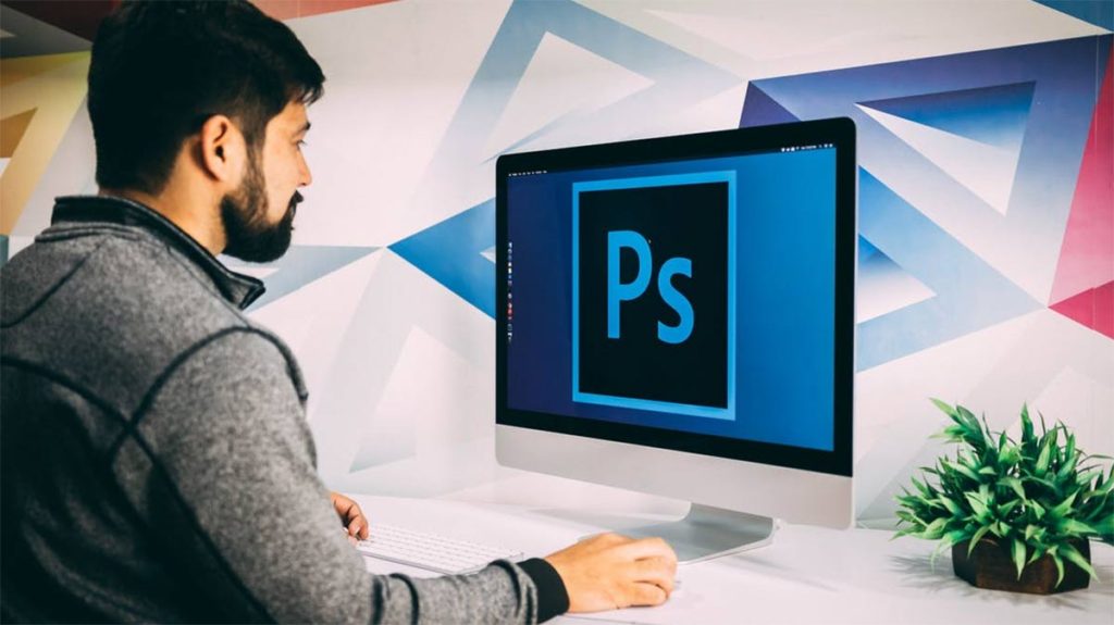 web designer using photoshop