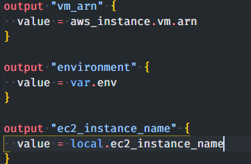 terraform aws output