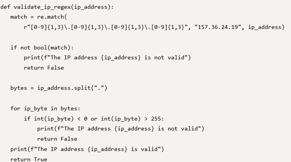 validate an IP address with Python