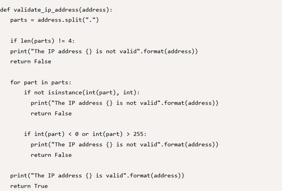 validate an IP address with Python