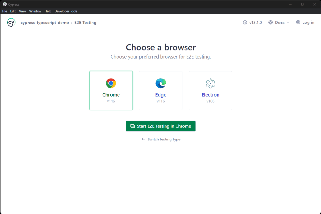 Selecting the browser