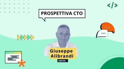 giuseppe alibrandi, CTO di BPER Banca, in intervista con Mara Marzocchi di codemotion per la rubrica "Prospettiva CTO".