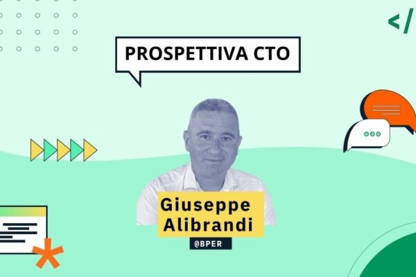 giuseppe alibrandi, CTO di BPER Banca, in intervista con Mara Marzocchi di codemotion per la rubrica "Prospettiva CTO".